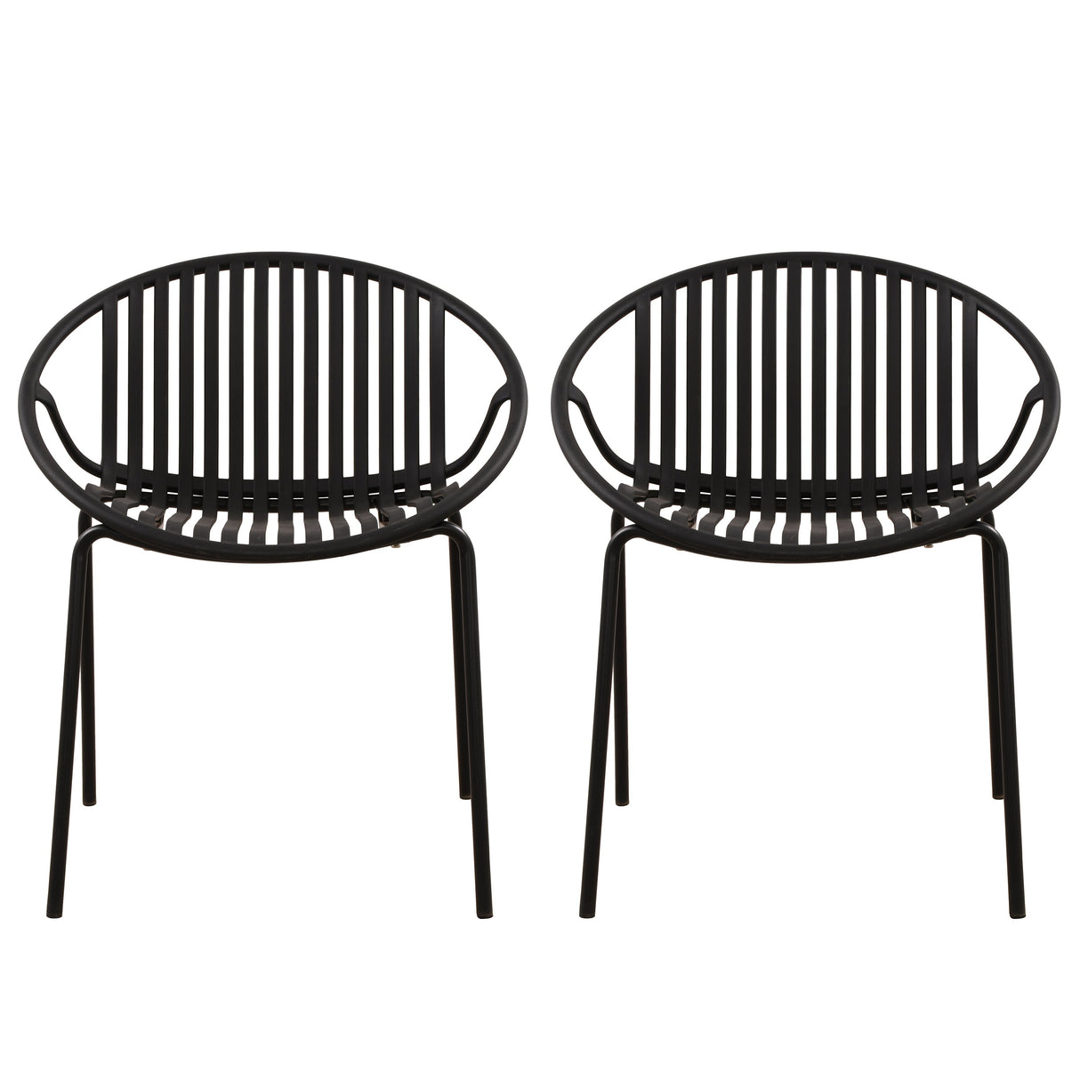Modern Simple Art Style Patio Dining Chairs with Breathable Design (Set of 2)