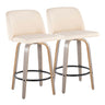 Toriano - Contemporary Fixed Height Counter Stool With Swivel & Round Footrest (Set of 2)