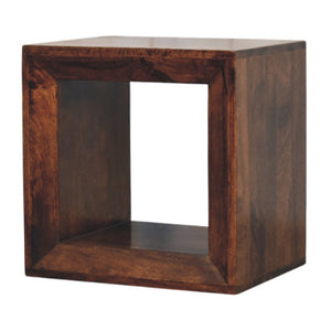 Solid Wood Solis California Side Table, Open Storage