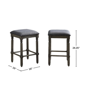Arnhem Wood Upholstered Swivel Counter Height Stool, Set of 2