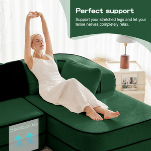 106" Teddy Fabric Boneless Sofa