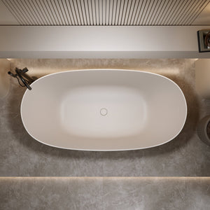 69'' Freestanding Bathtub Resin Stone Soaking Bathtub