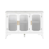 Storage Cabinet 3 Doors Stylish Style White