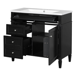 Bathroom Vanity With Top Sink, Storage Cabinet With 2 Drawers And Tip Out Drawer