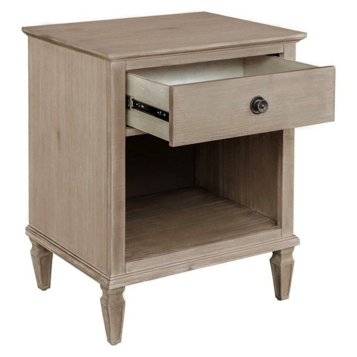 Victoria Nightstand with Open Storage - French Design - Multiple Colors