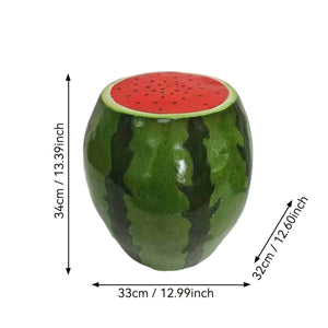 Watermelon Fruit Stool, 13.4' Oversized Resin Stool, Side Table, Home Decor
