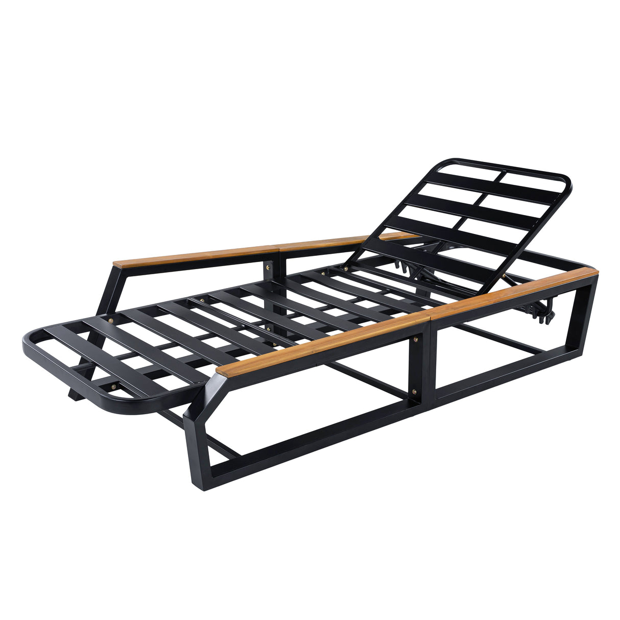 5-Piece Outdoor Chaise Lounge Set, 2 Adjustable Recliners
