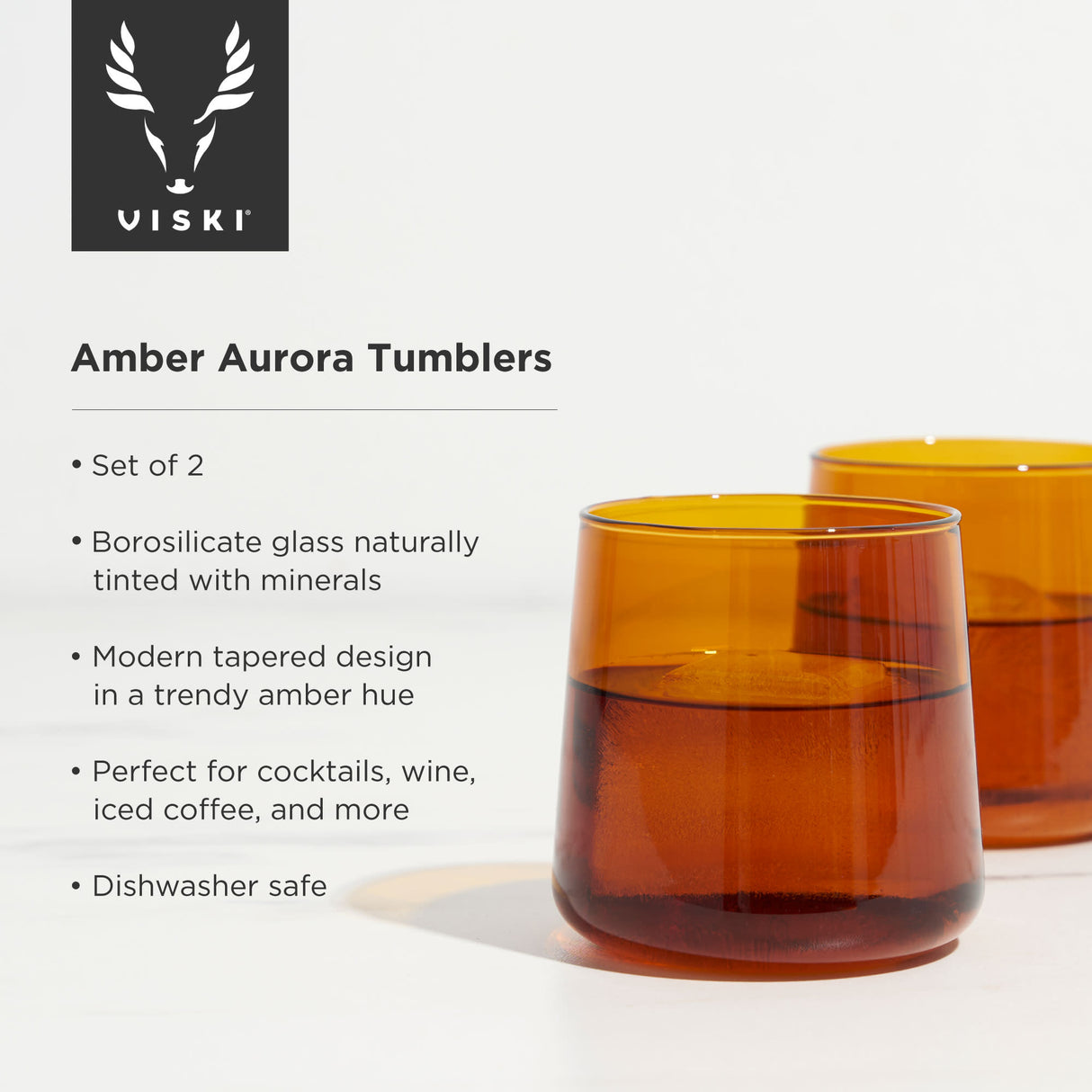 Aurora cocktail tumblers in amber viski®