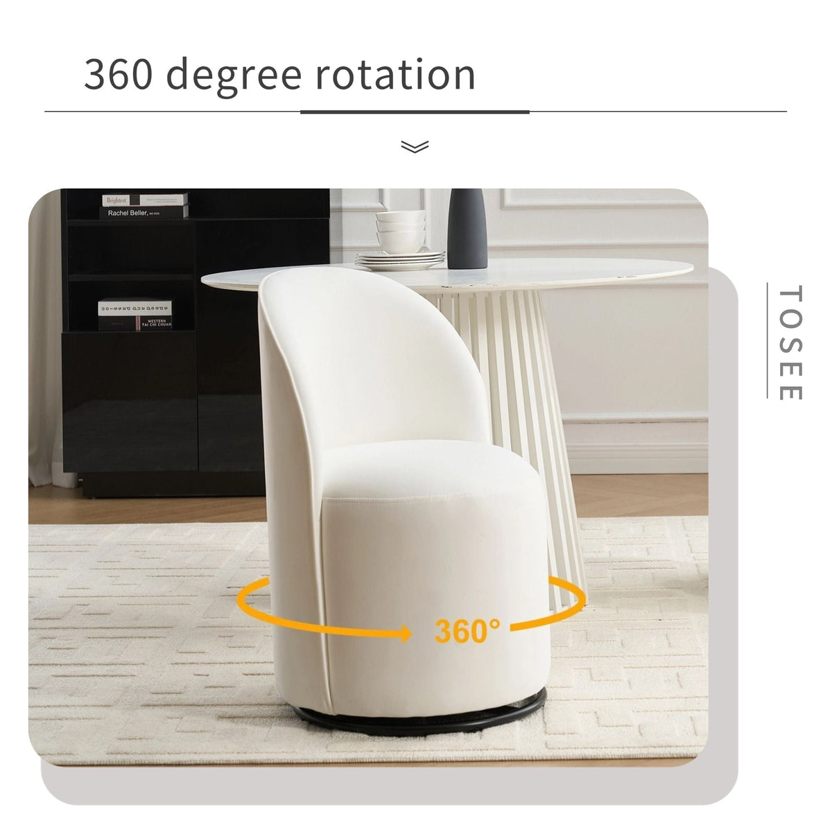 360 Degree Swivel Armless Dining Barrel Chair with Stain-Resistant Upholstery - Multiple Colors