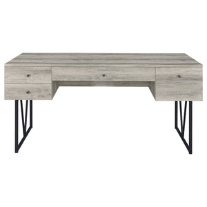 Analiese 63-inch 4-drawer Writing Desk Grey Driftwood