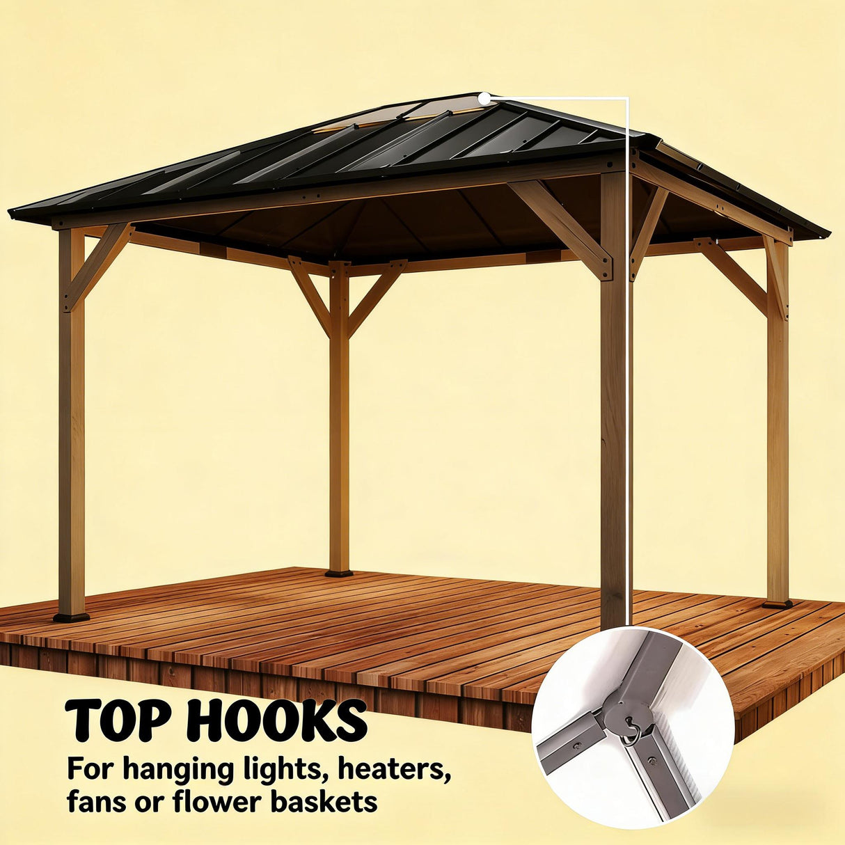 Spacious Outdoor Hardtop Gazebo