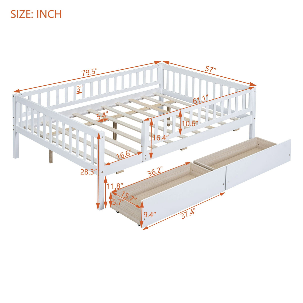 Multi Functional Wooden Daybed Bed