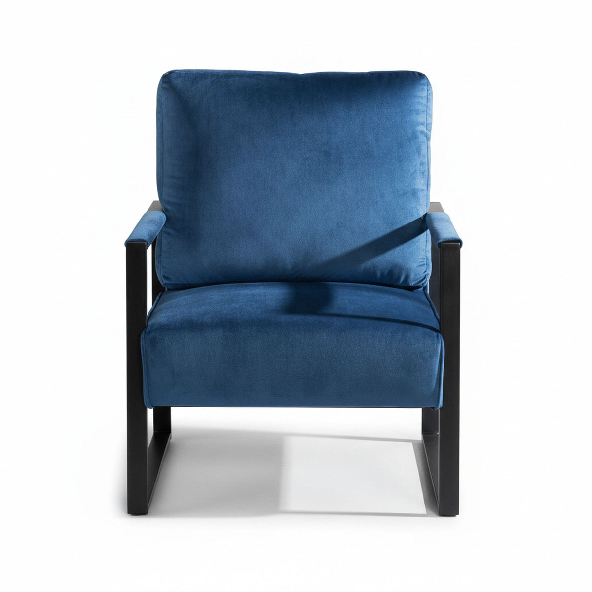 Classic Mid Century Modern Accent Chair with Square Metal Frame - Multiple Colors