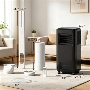 Portable Air Conditioner with Five Modes – Black ABS Plastic