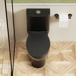 1.1/1.6 GPF Tornado Flush One-Piece Toilet with Comfort Chair Seat ADA Height 17"