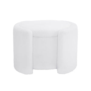 Cozy Boucle Storage Ottoman, Stylish Comfort With Hidden Storage