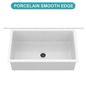 Rectangular Deep Single Bowl, Kitchen Sink With Dual Mount Installation