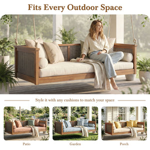 TOPMAX Outdoor Classic Solid Wood Twin Size Swing Bed
