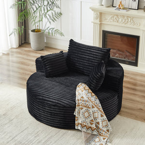 Fluffy Modern Sleeper Chair in Corduroy