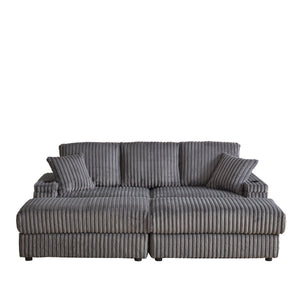 3 Seater Sofa With 2 Ottomans For Living Room