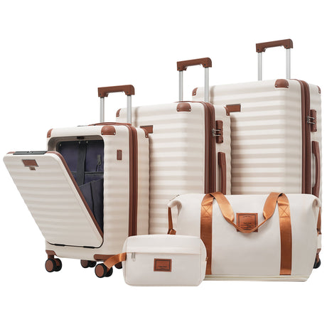 Deluxe 5-Piece Hard side Luggage Set With USB & TSA Security