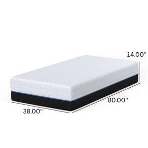 Copper Lux - 14" Plush Memory Foam Mattress With Phase Change Cooling Fabric
