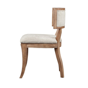Classic Dining Chair With Curved Back (Set of 2) - Beige / Light Natural