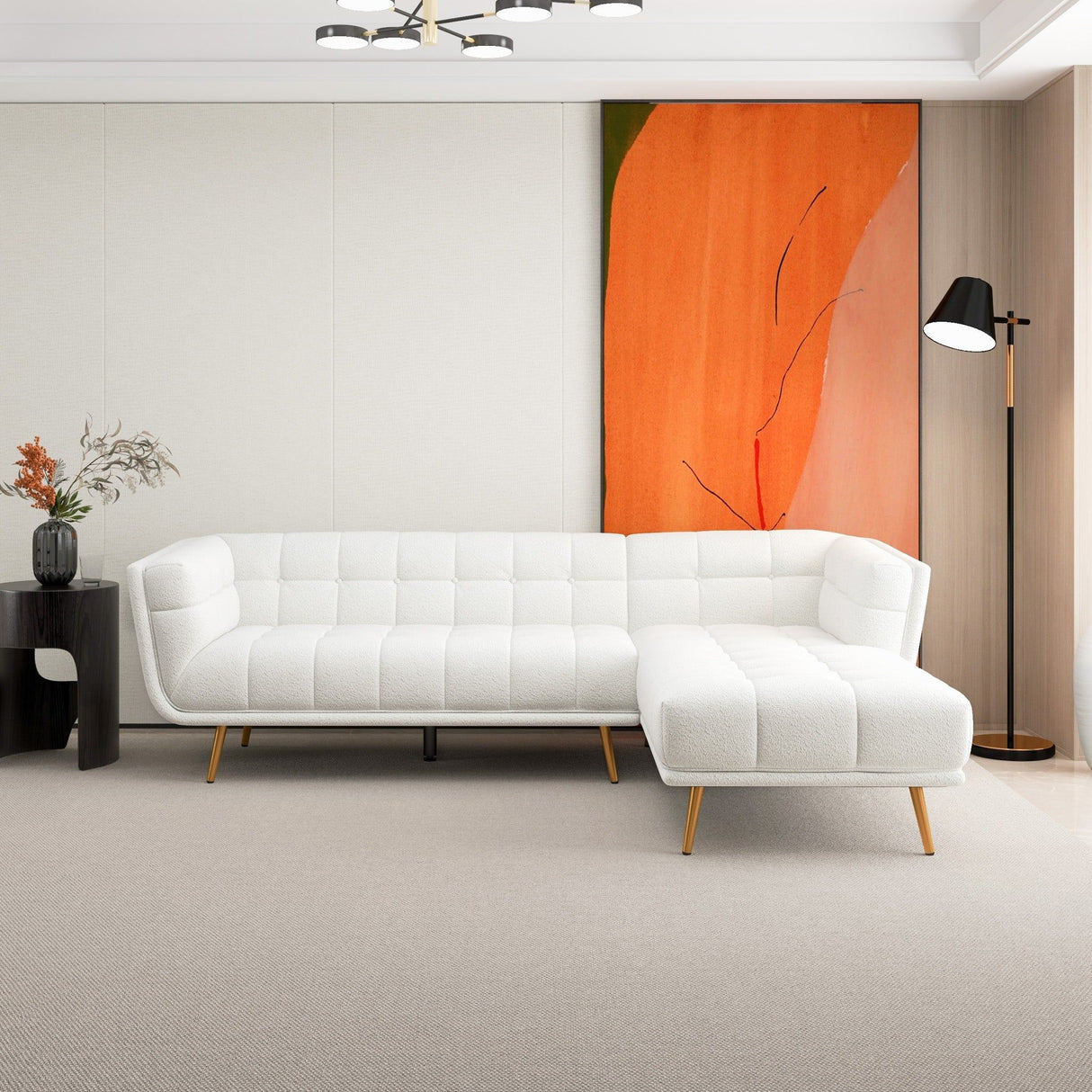 Addison - L Shape Sectional Sofa Tufted