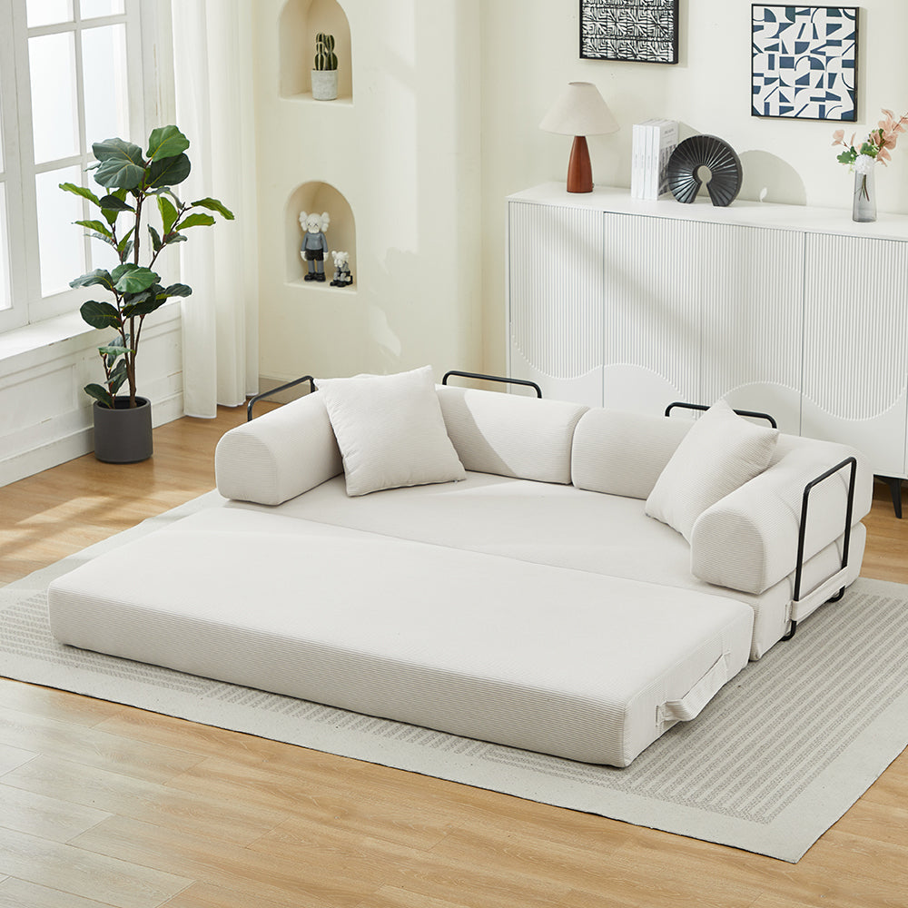 Folding Sofa Bed Convertible Couch with 2 Pillows
