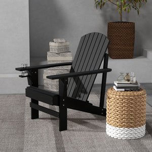 Classic Wood Adirondack Chair with Cupholder