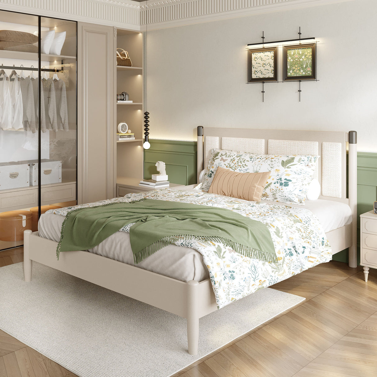 Solid Wood Queen Bed - Heavy Duty Support