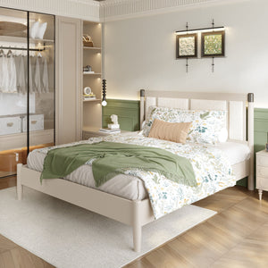 Solid Wood Queen Bed - Heavy Duty Support