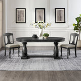 Wooden Frame Upholstered Dining Chairs, Set of 2
