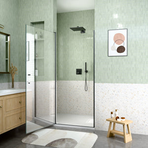 32" W x 72" H Semi-Frameless Circular Pivot Shower Door in Matte
