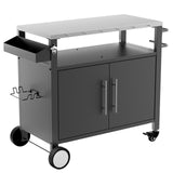 Outdoor Grill Cart with Two Doors and Stainless Steel Tabletop