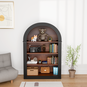 4-Shelf Tall Arched Bookcase