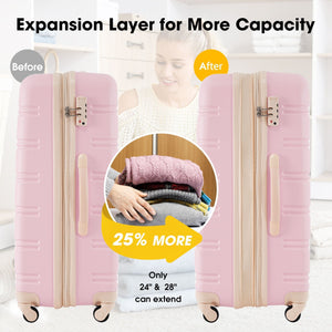 3 Piece Luggage Set Hardside Spinner Suitcase with TSA Lock