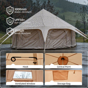 600D Oxford Bell Tent 14.8ft*9.2ft with Stove Jack