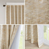 Jacquard lined total blackout rod pocket/back tab curtain panel (only 1 pc panel)