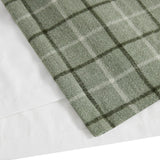 Plaid Rod Pocket and Back Tab Curtain Panel with Fleece Lining Green 50x84'