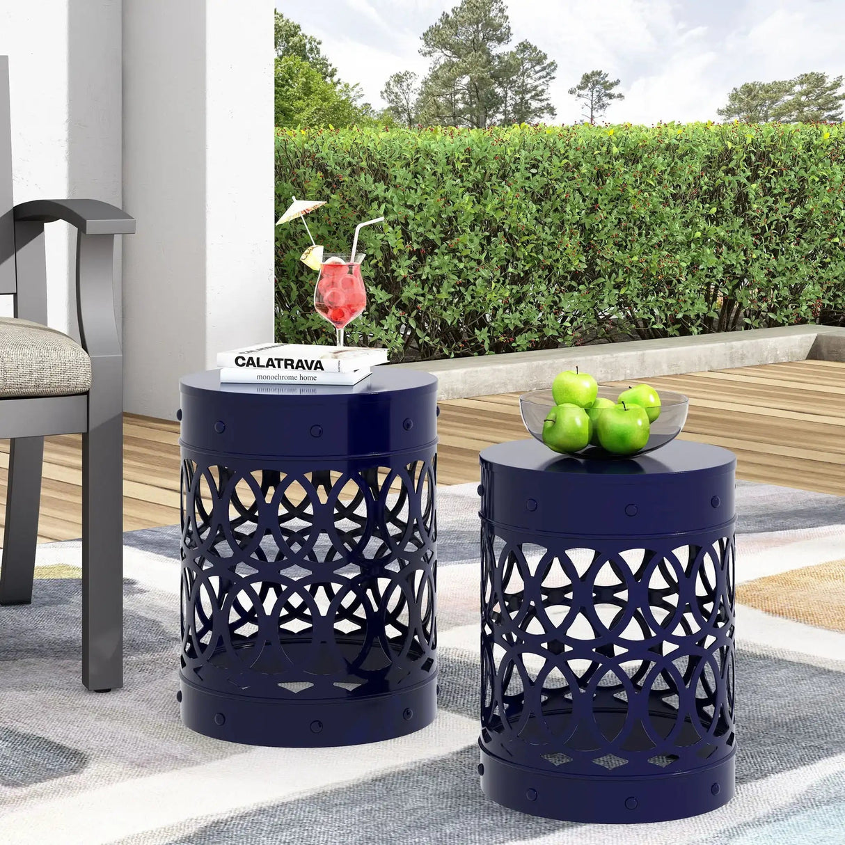Delight - Powder Coated Iron End Table (Set of 2)