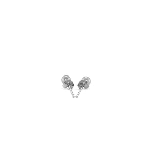 14k White Gold Round Stud Earrings (4.0 mm)