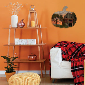 Happy Halloween Wooden Pumpkin Wall Art by Artisan Lori Deiter