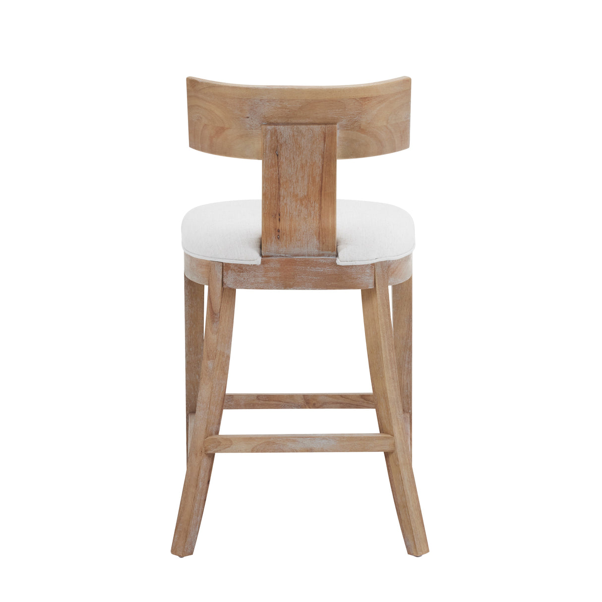 27" Upholstered Counter Stools Set of 2 with Solid Rubber Wood Frame