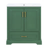 Bathroom Vanity With Sink, 1 Divided Drawer And 2 Soft Close Doors With Double Shelf