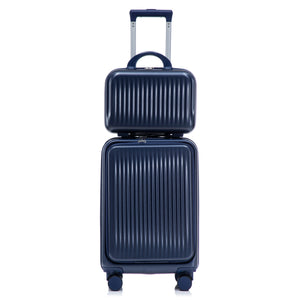 ABS Spinner Luggage Set with Combination Lock - Navy