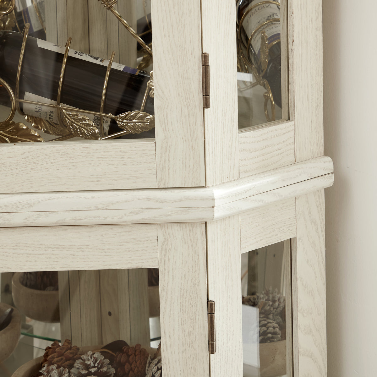 Elegant Lighted Corner Curio Cabinet
