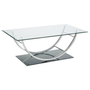 Danville 2-piece Glass Top Coffee and End Table Set Chrome