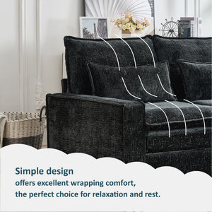 Modern Comfy L Shaped Sectional Sofa With Movable Ottoman