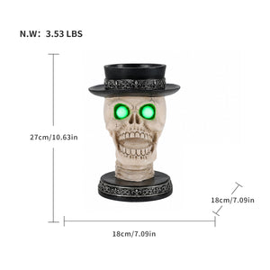 Halloween Skull Candle Holder with Glowing LED